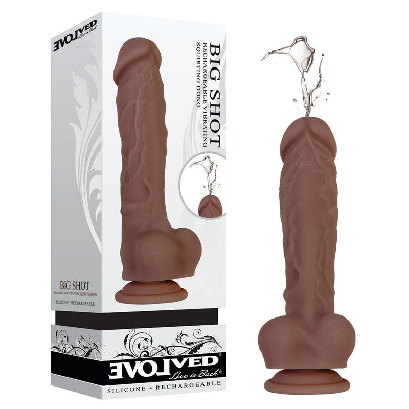 Evolved Big Shot - Brown - Brown 20.3 cm (8'') USB Rechargeable Squirting Dong Evolved